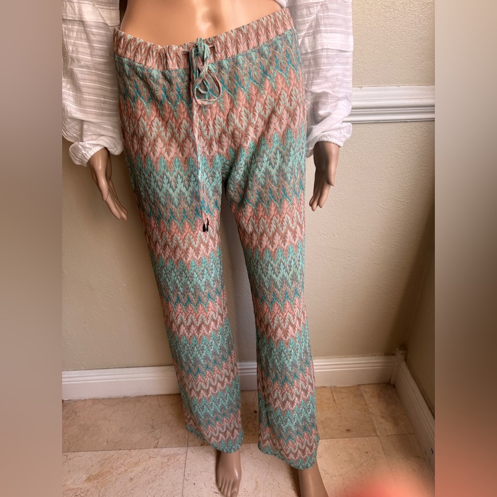 Moon & medow Colorful Knit Patterned Pants medium used - Picture 2 of 7